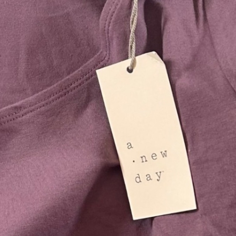NEW A New Day Womens Long Sleeve Square Neck Bodysuit Mauve Plum XL Minimalist - Picture 5 of 5